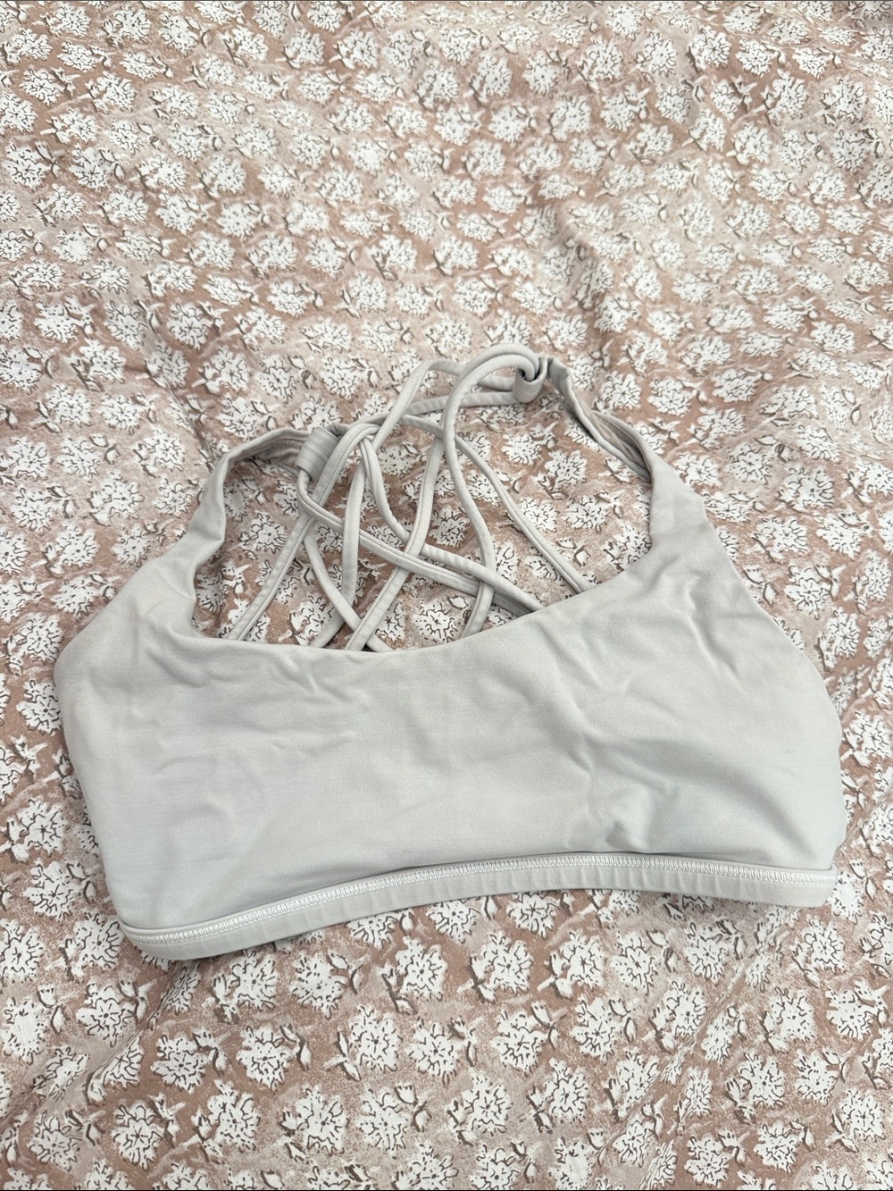 lululemon athletica Light Gray Strappy Back Sports Bra